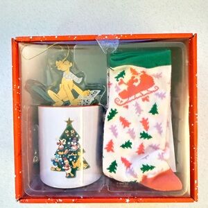 Disney Christmas Mug and Socks Set - Green, Red, Pink
